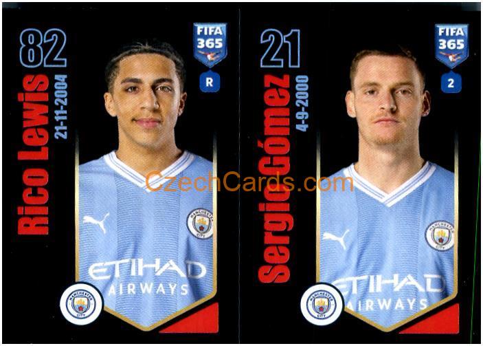 Rico Lewis / Sergio Gomez 2024 Panini Fifa 365 sticker #92