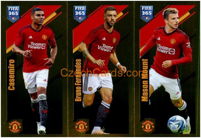 Casemiro / Fernandes / Mount 2024 Panini Fifa 365 sticker foil #107