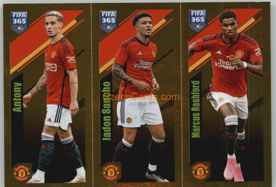 Antony / Jadon Sancho / Marcus Rashford 2024 Panini Fifa 365 sticker foil #113