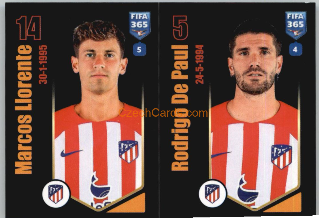 Marcos Llorente / Rodrigo De Paul 2024 Panini Fifa 365 sticker #142