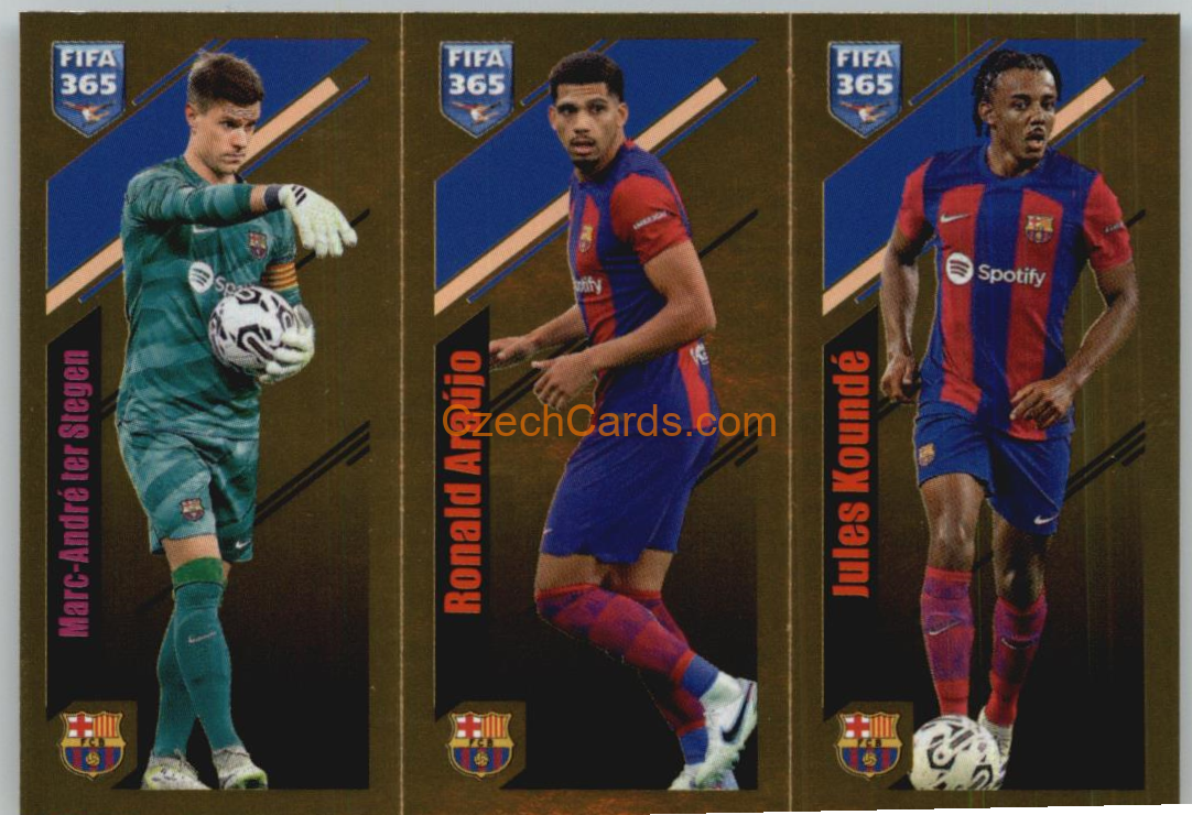 ter Stegen / Araújo / Koundé 2024 Panini Fifa 365 sticker foil #151