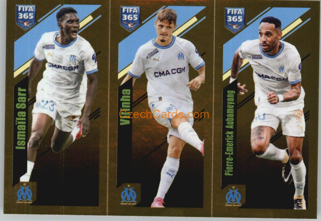 Sarr / Vitinha / Aubameyang 2024 Panini Fifa 365 sticker foil #209