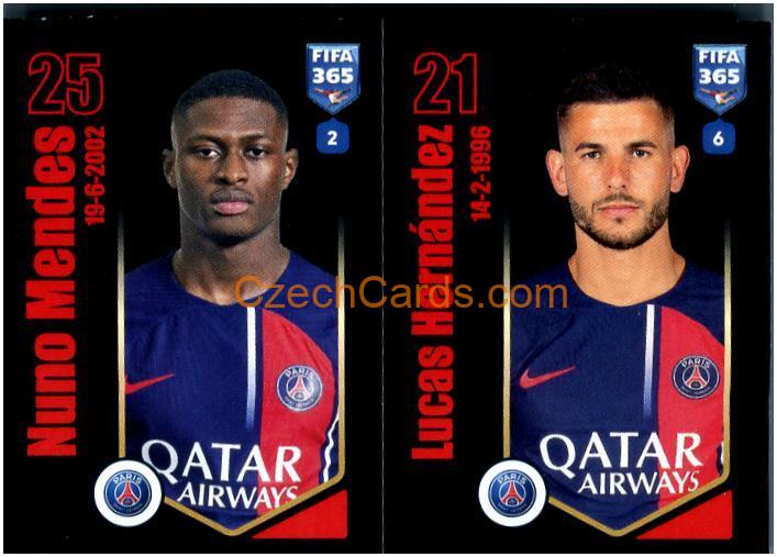 Nuno Mendes / Lucas Hernandez 2024 Panini Fifa 365 sticker #216
