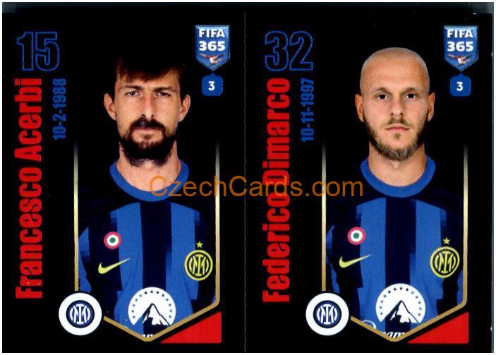 Francesco Acerbi / Federico Dimarco 2024 Panini Fifa 365 sticker #298
