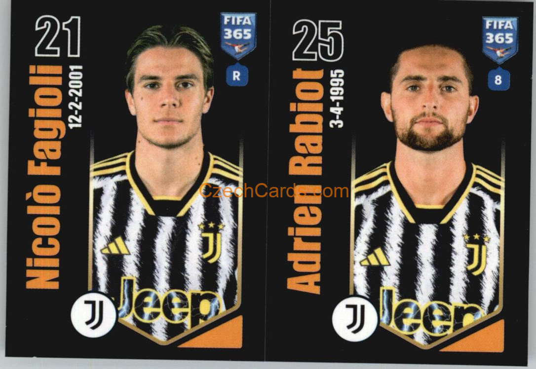 Nicolò Fagioli / Adrien Rabiot 2024 Panini Fifa 365 sticker #318