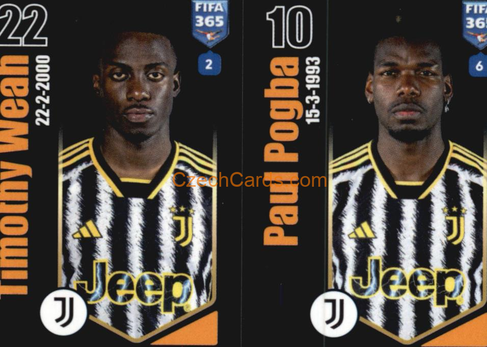 Timothy Weah / Paul Pogba 2024 Panini Fifa 365 sticker #319