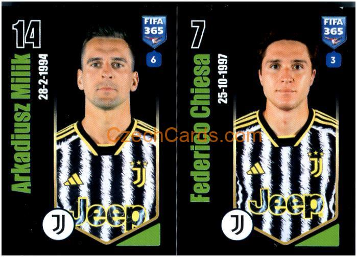 Arkadiusz Milik / Federico Chiesa 2024 Panini Fifa 365 sticker #320