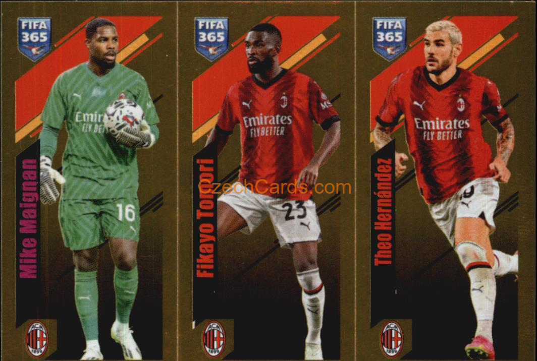 Maignan / Tomori / Hernandez 2024 Panini Fifa 365 sticker foil #343