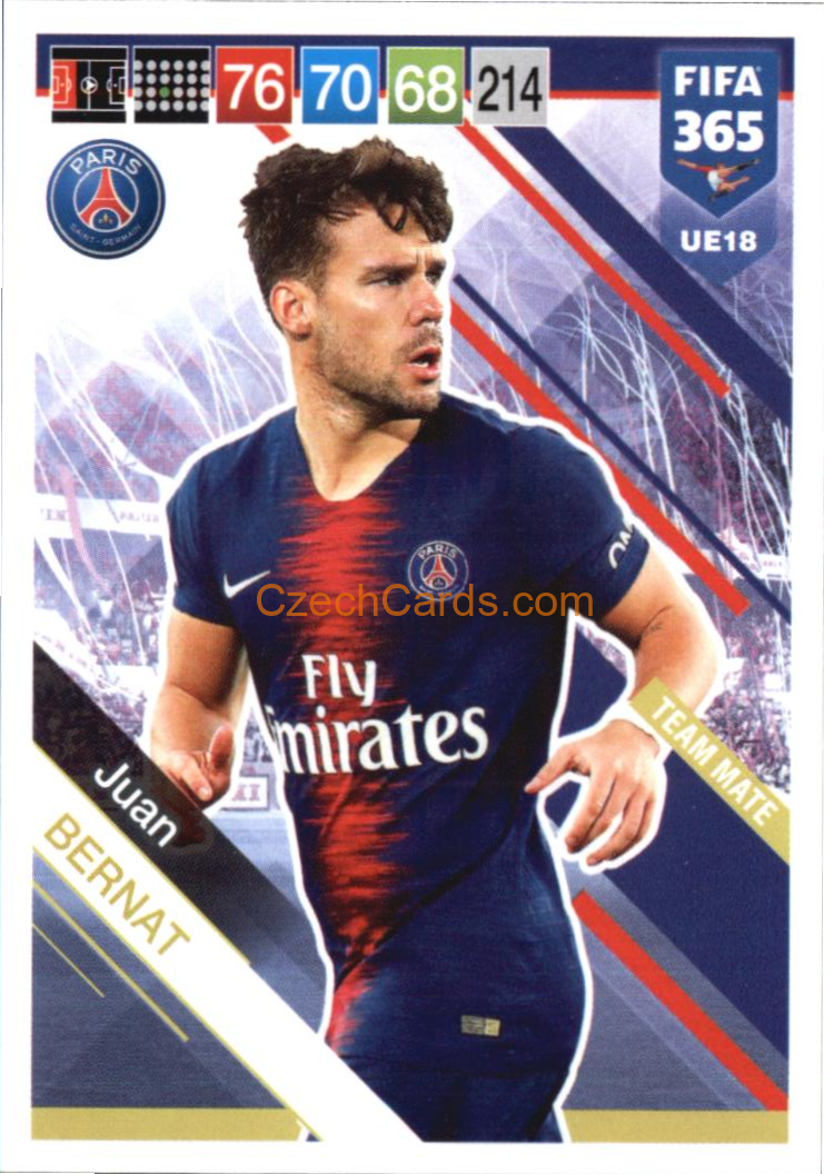 Juan Bernat 2019 Panini FIFA 365 Adrenalyn XL Update #UE18