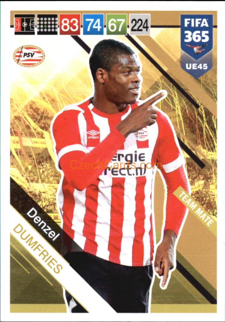 Denzel Dumfries 2019 Panini FIFA 365 Adrenalyn XL Update #UE45