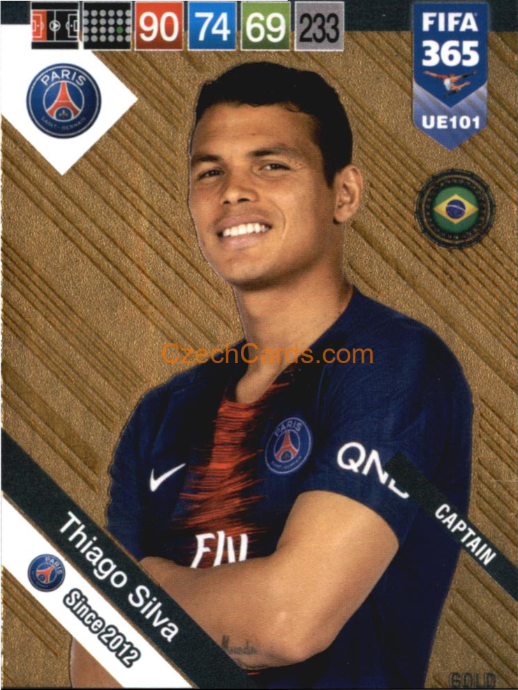 Thiago Silva 2019 Panini FIFA 365 Adrenalyn XL Update Gold #UE101