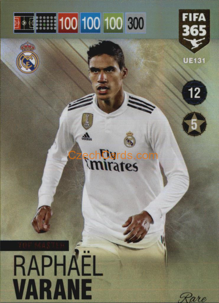 Raphaël Varane 2019 Panini FIFA 365 Adrenalyn XL Update Top Master #UE131