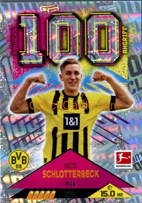 Nico Schlotterbeck 2022/23 Topps Match Attax Bundesliga 100 Club #451
