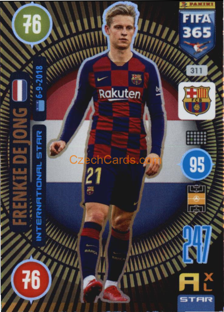 Frenkie de Jong 2021 FIFA 365 Adrenalyn International Star #311