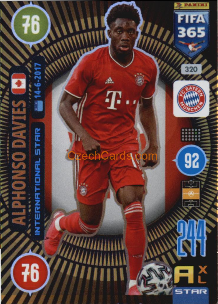 Alphonso Davies 2021 FIFA 365 Adrenalyn International Star #320