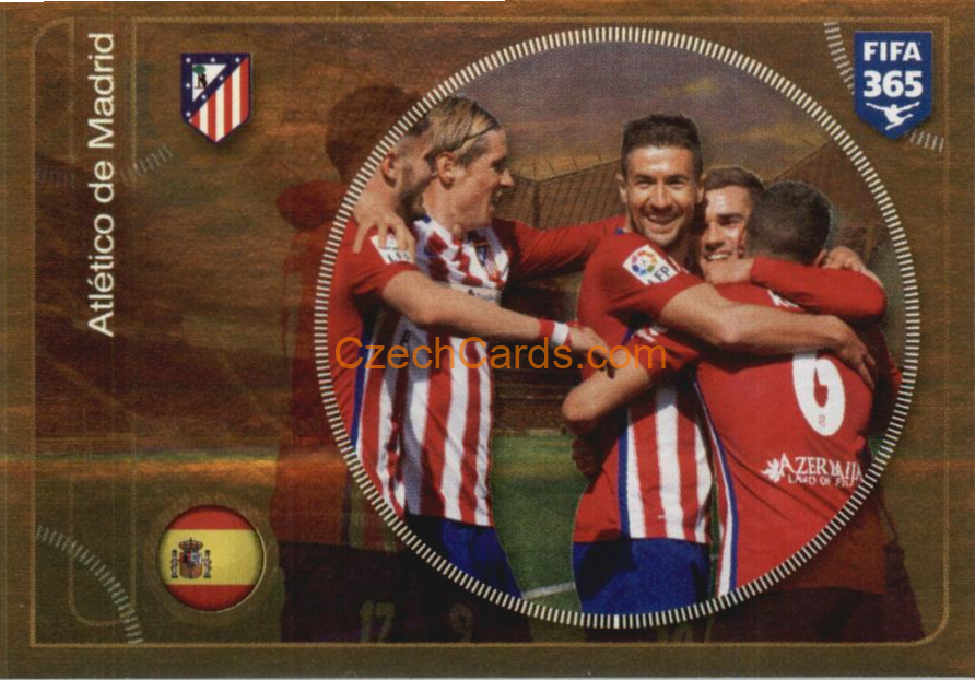 Atlético de Madrid team Panini 2017 FIFA 365 Golden Sticker #50