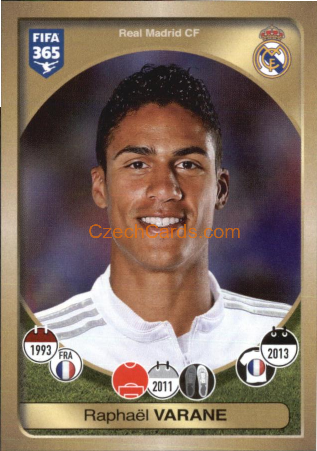 Raphaël Varane Panini 2017 FIFA 365 Sticker #76