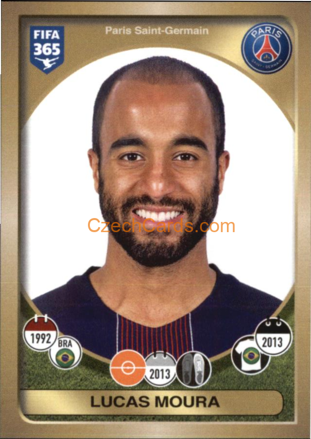 Lucas Moura Panini 2017 FIFA 365 Sticker #172