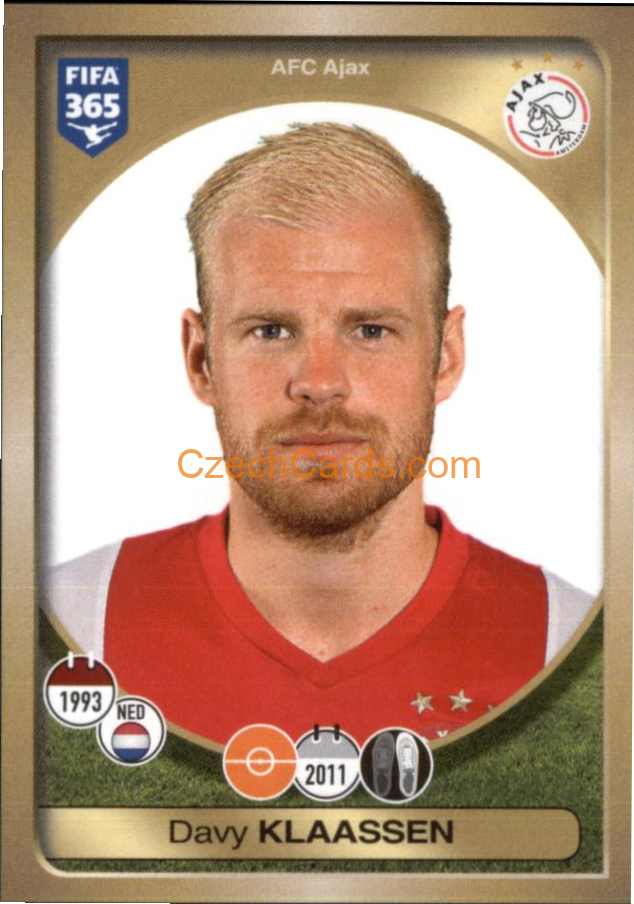 Davy Klaassen Panini 2017 FIFA 365 Sticker #197
