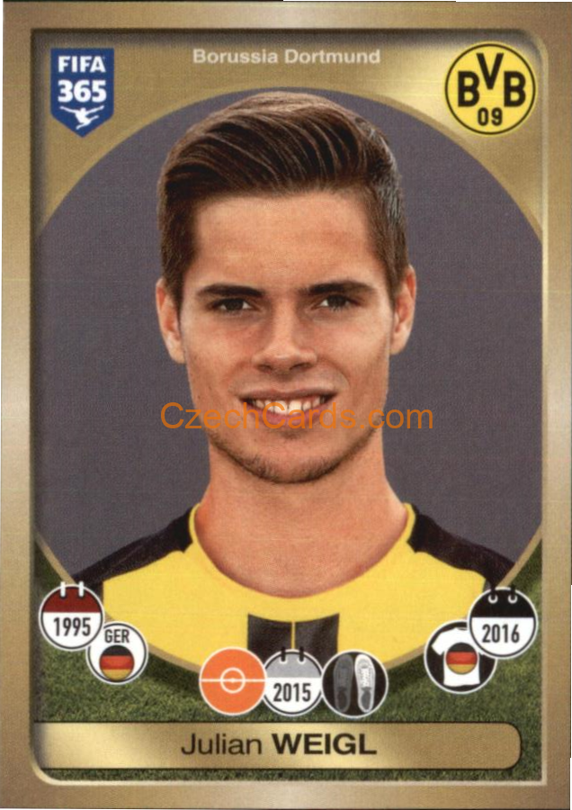 Julian Weigl Panini 2017 FIFA 365 Sticker #321