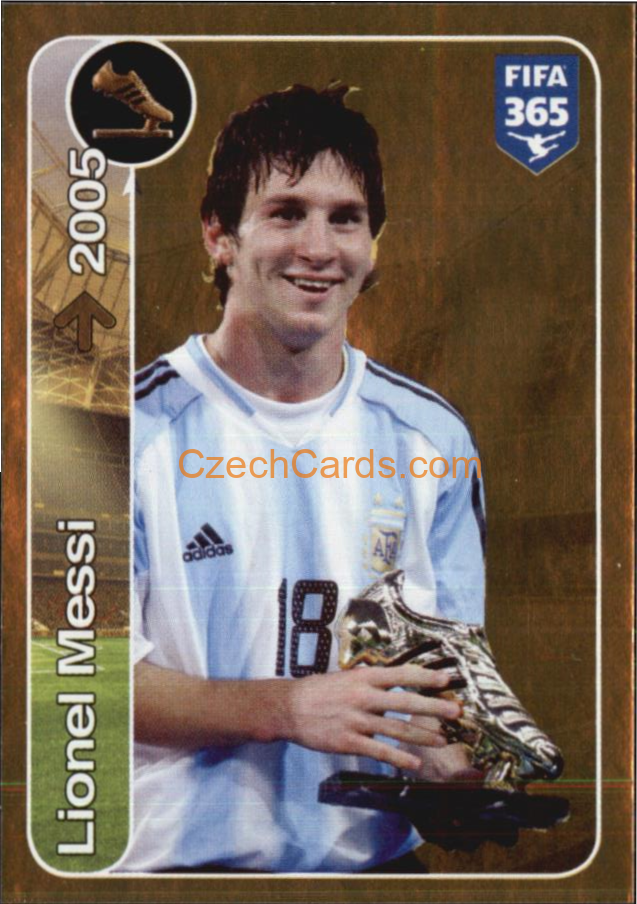 Lionel Messi Panini 2017 FIFA 365 Sticker Golden Winners #464