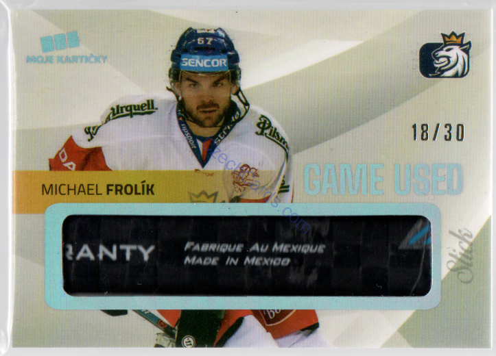 Michael Frolík MK Cards 2020 Game Used Stick /30 #3