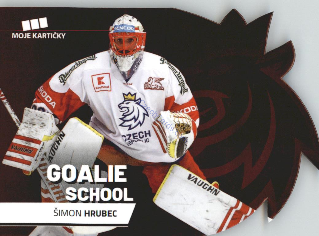 Šimon Hrubec MK Cards 2020 Goalie School Die Cut Retail Red #6