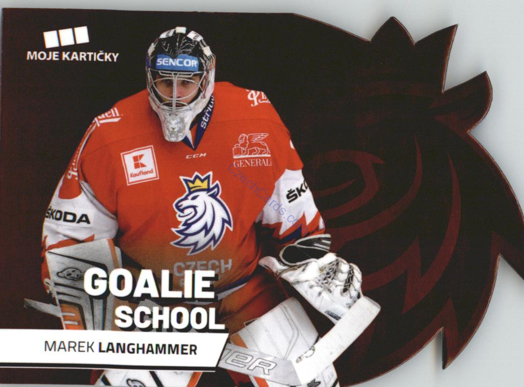 Marek Langhammer MK Cards 2020 Goalie School Die Cut Retail Red #10