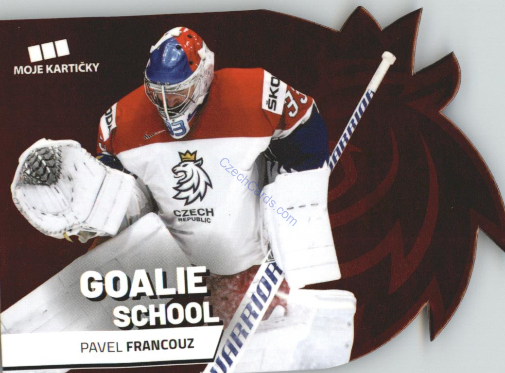 Pavel Francouz MK Cards 2020 Goalie School Die Cut Retail Red #2