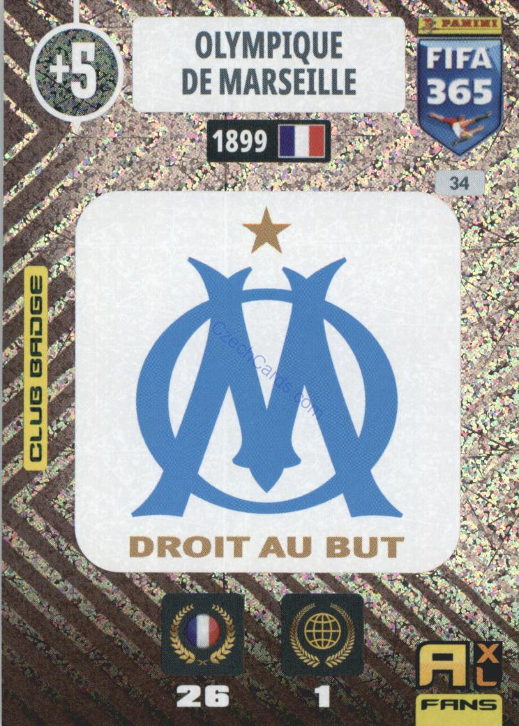 Olympique de Marseille 2021 FIFA 365 Adrenalyn Team Badge #34
