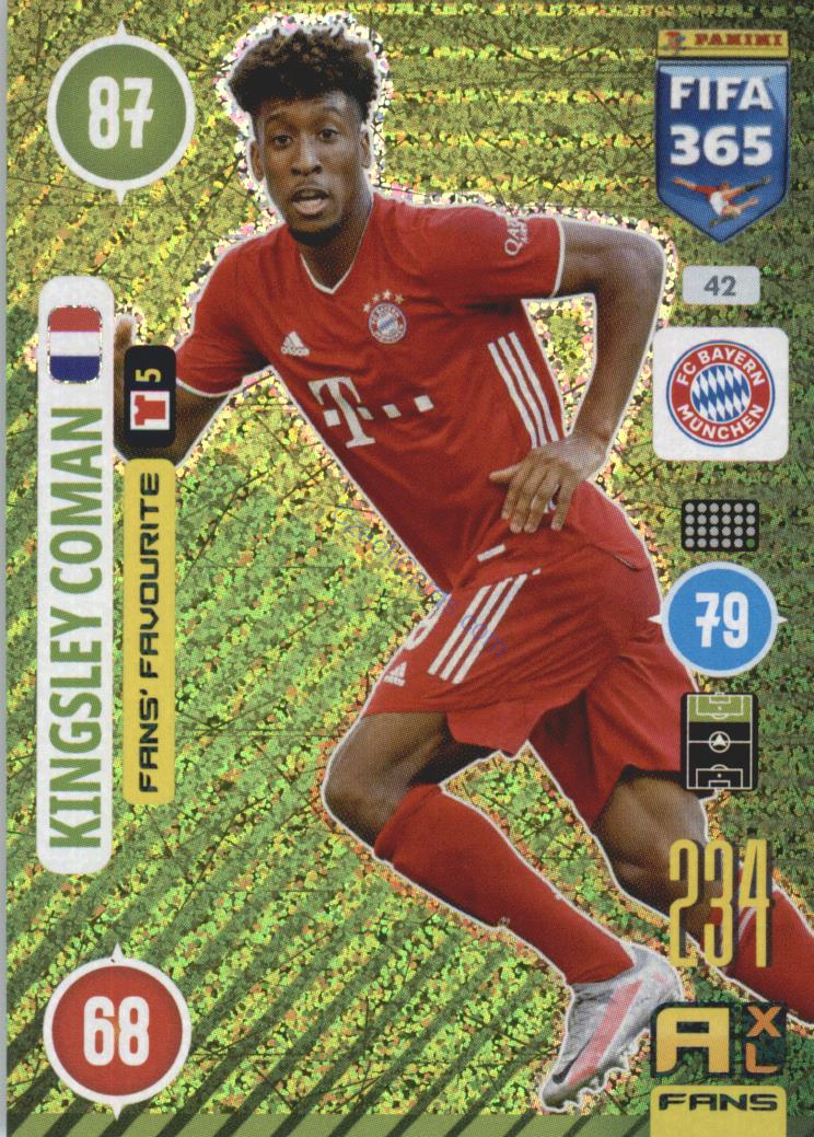 Kingsley Coman 2021 FIFA 365 Adrenalyn Fans' Favourite #42