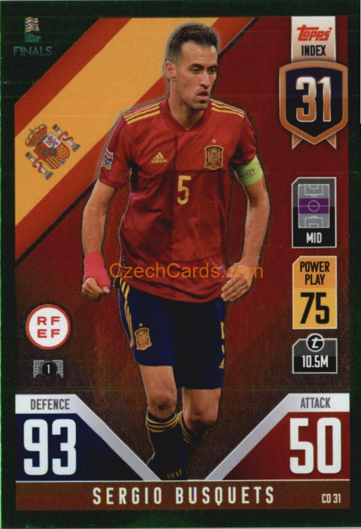 Sergio Busquets 2022/23 Match Attax 101 GREEN #CD31