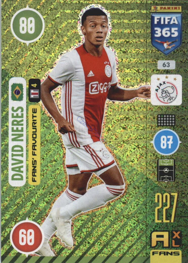 David Neres 2021 FIFA 365 Adrenalyn Fans' Favourite #63