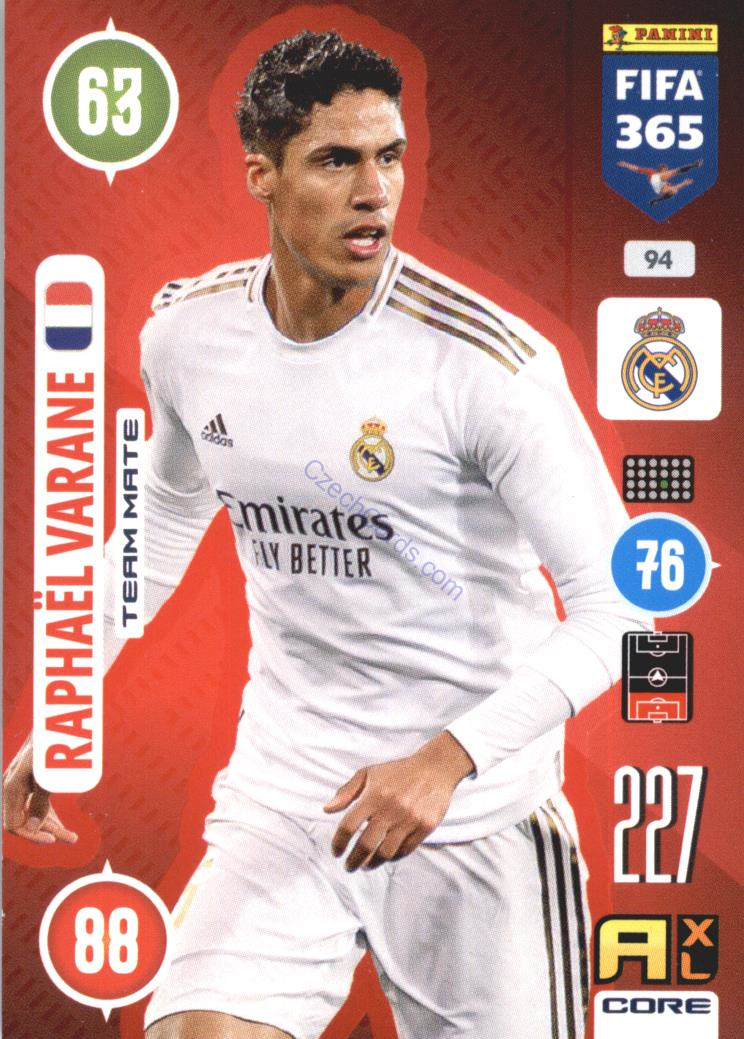 Raphaël Varane 2021 FIFA 365 Adrenalyn #94