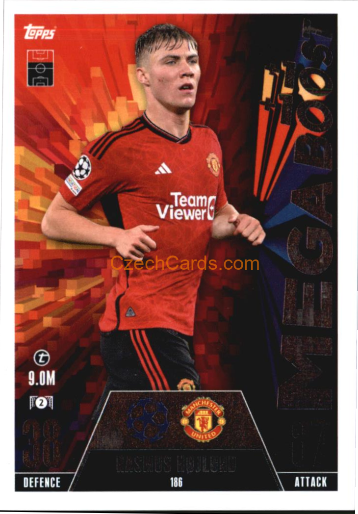 Rasmus Højlund 2023/24 Topps Match Attax Extra Mega Boost #186