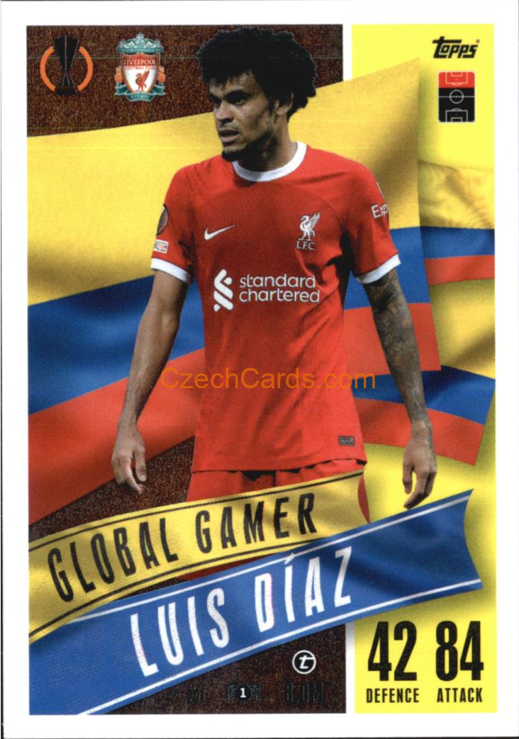 Luis Díaz 2023/24 Topps Match Attax Extra Global Gamer #201