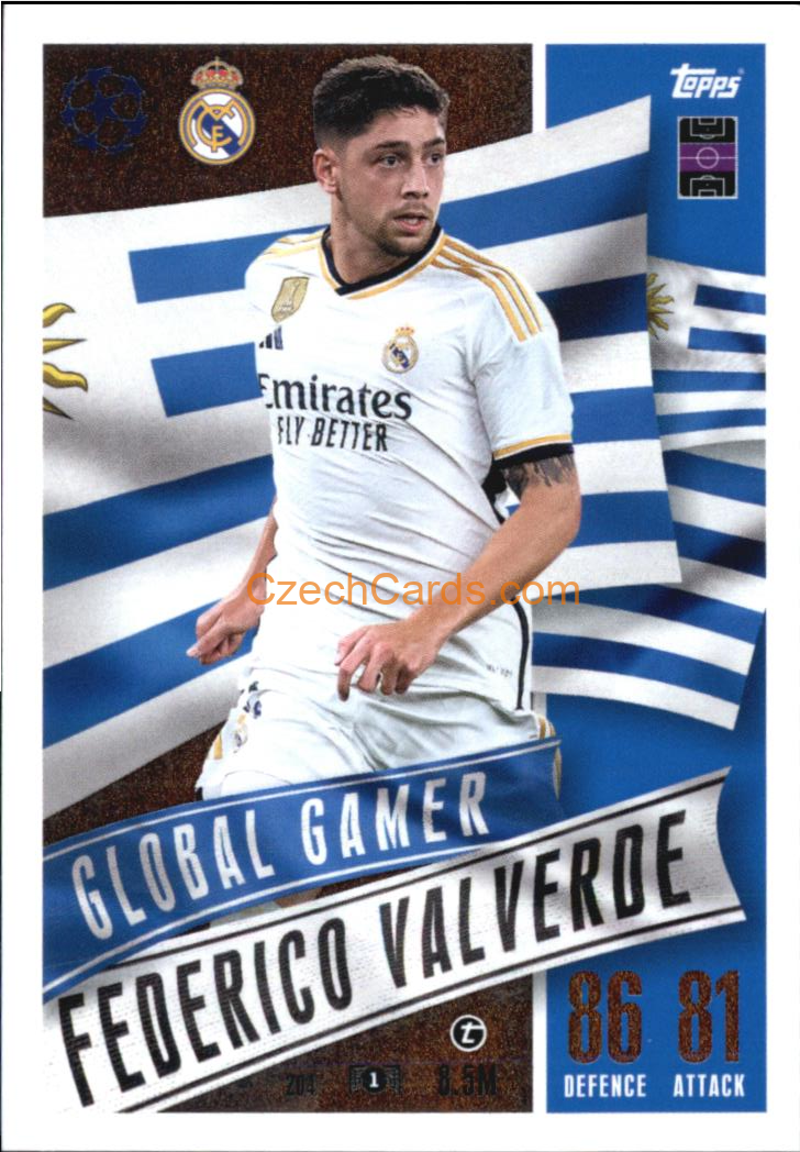 Federico Valverde 2023/24 Topps Match Attax Extra Global Gamer #204