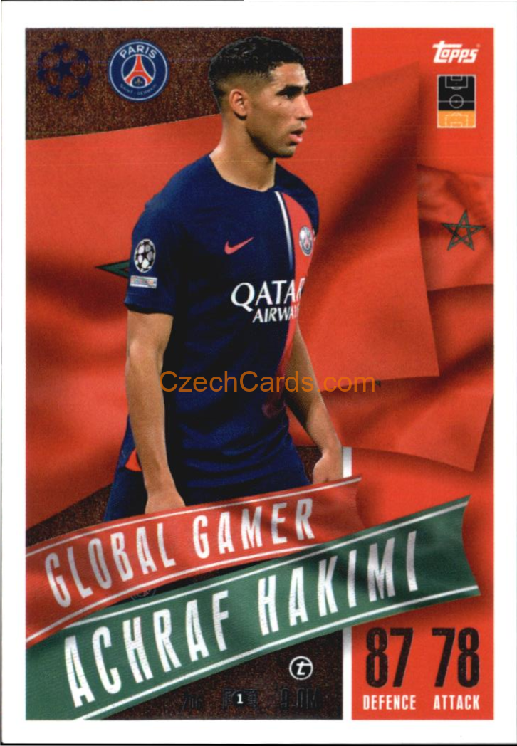 Achraf Hakimi 2023/24 Topps Match Attax Extra Global Gamer #206