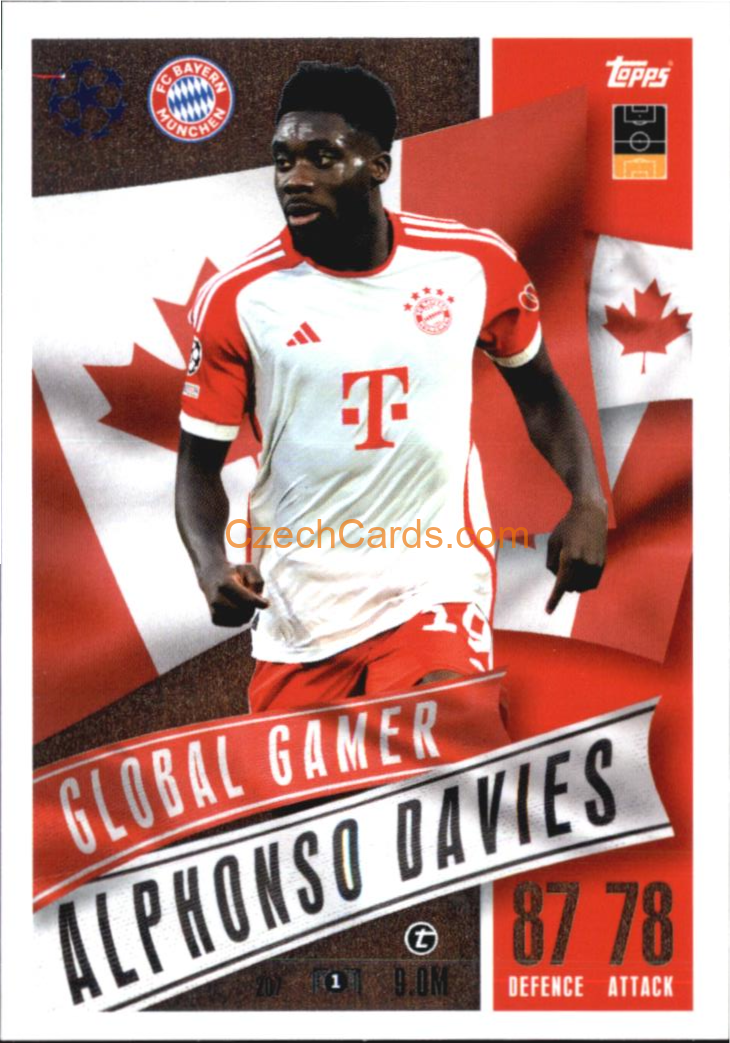 Alphonso Davies 2023/24 Topps Match Attax Extra Global Gamer #207