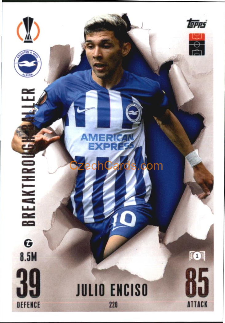 Julio Enciso 2023/24 Topps Match Attax Extra Breakthrough Ballers #220