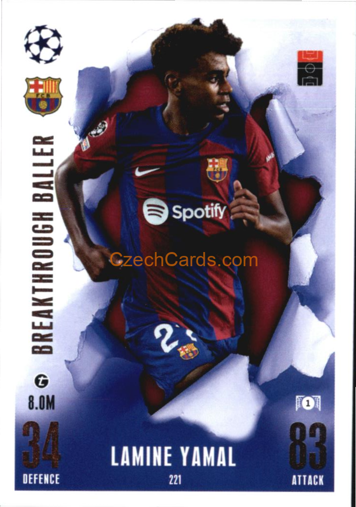Lamine Yamal 2023/24 Topps Match Attax Extra Breakthrough Ballers #221