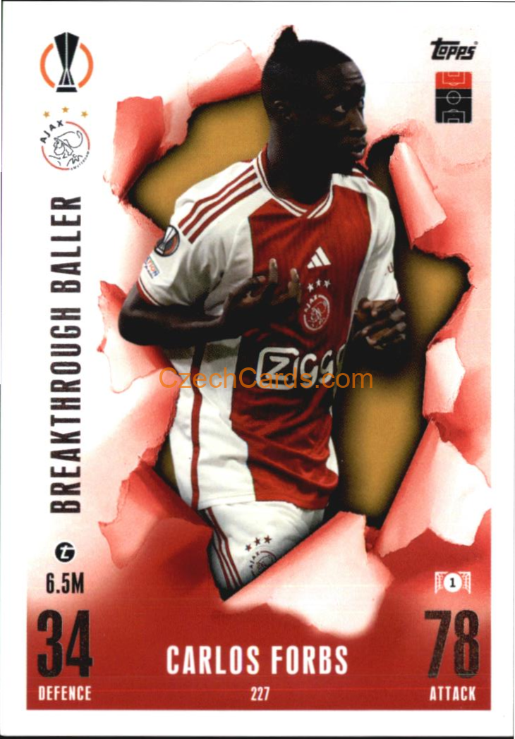 Carlos Forbs 2023/24 Topps Match Attax Extra Breakthrough Ballers #227
