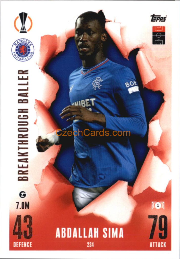 Abdallah Sima 2023/24 Topps Match Attax Extra Breakthrough Ballers #234
