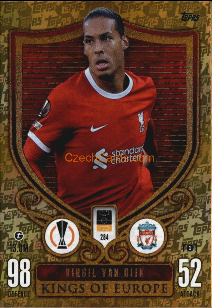 Virgil van Dijk 2023/24 Topps Match Attax Extra Kings of Europe #284
