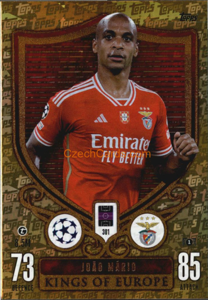 João Mario 2023/24 Topps Match Attax Extra Kings of Europe #301