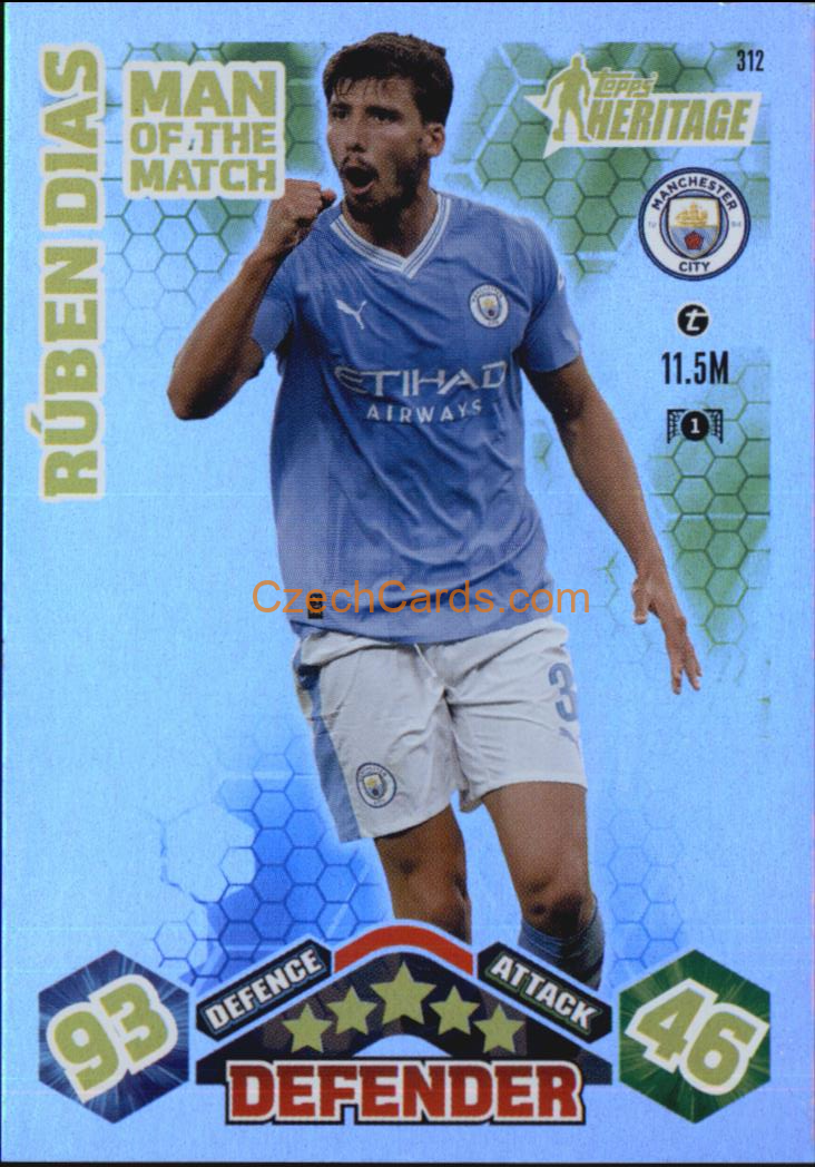 Rúben Dias 2023/24 Topps Match Attax Extra Heritage #312