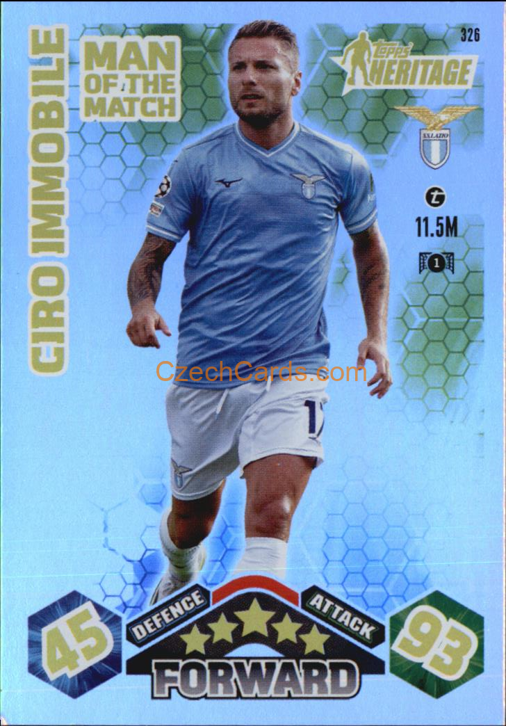 Ciro Inmobile 2023/24 Topps Match Attax Extra Heritage #326