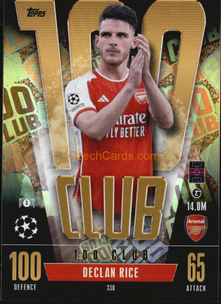 Declan Rice 2023/24 Topps Match Attax Extra 100 Club #330