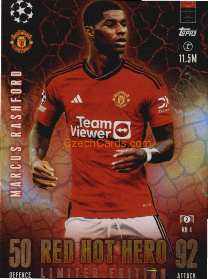 Marcus Rashford 2023/24 Topps Match Attax Extra Red Hot Limited #RH4
