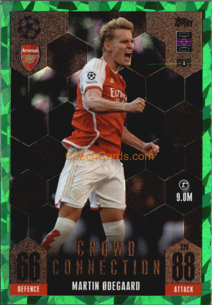 Martin Ødegaard 2023/24 Topps Match Attax Extra Crowd Connection Emerald Parallel #236